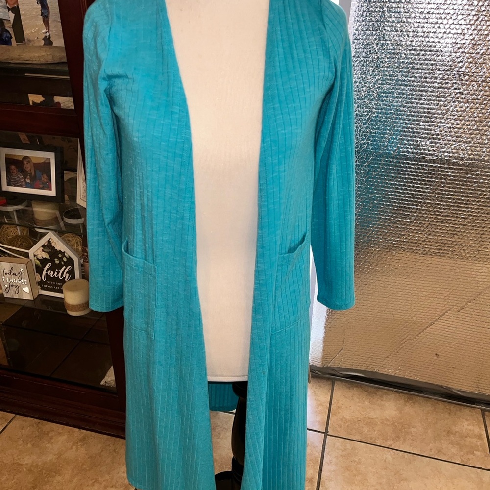 LuLaRoe Teal Open Front Cardigan